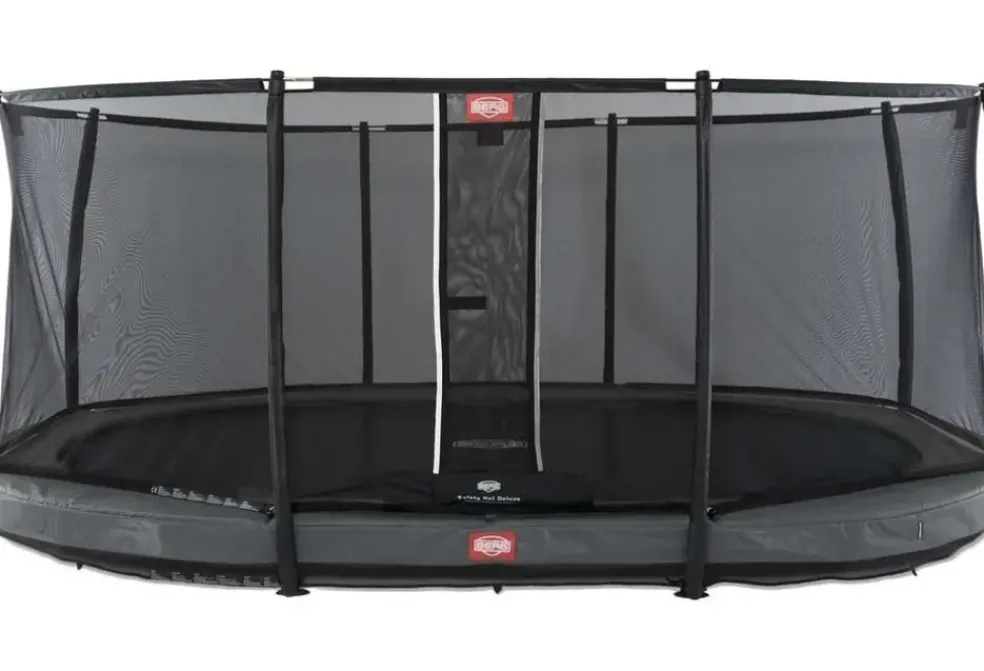 Trampoline ovale gris enterré 520 Champion + filet - BERG