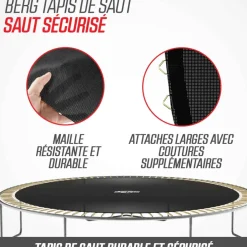 Trampoline Ovale Vert 520cm Favorit et filet BERG + Echelle offerte