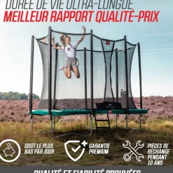 Trampoline Ovale Vert 520cm Favorit et filet BERG + Echelle offerte