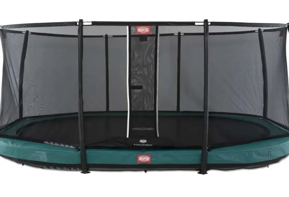 Trampoline ovale vert enterré 520 Champion + filet - BERG
