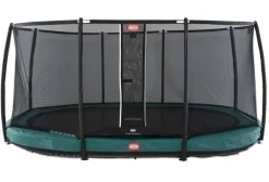 Trampoline ovale vert enterré 470 Champion + filet - BERG
