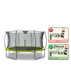 Trampoline sur pieds rond 427cm noir et filet de sécurité Sihouette EXIT