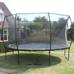 Trampoline sur pieds rond 427cm noir et filet de sécurité Sihouette EXIT