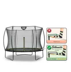 Trampoline sur pieds rond 305cm noir et filet de sécurité Sihouette EXIT