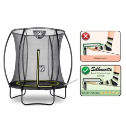 Trampoline sur pieds rond 244cm noir et filet de sécurité Sihouette EXIT