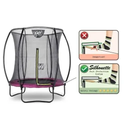 Trampoline sur pieds rond 244cm noir et filet de sécurité Sihouette EXIT