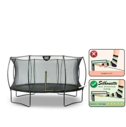 Trampoline sur pieds 153x214cm noir et filet de sécurité Sihouette EXIT