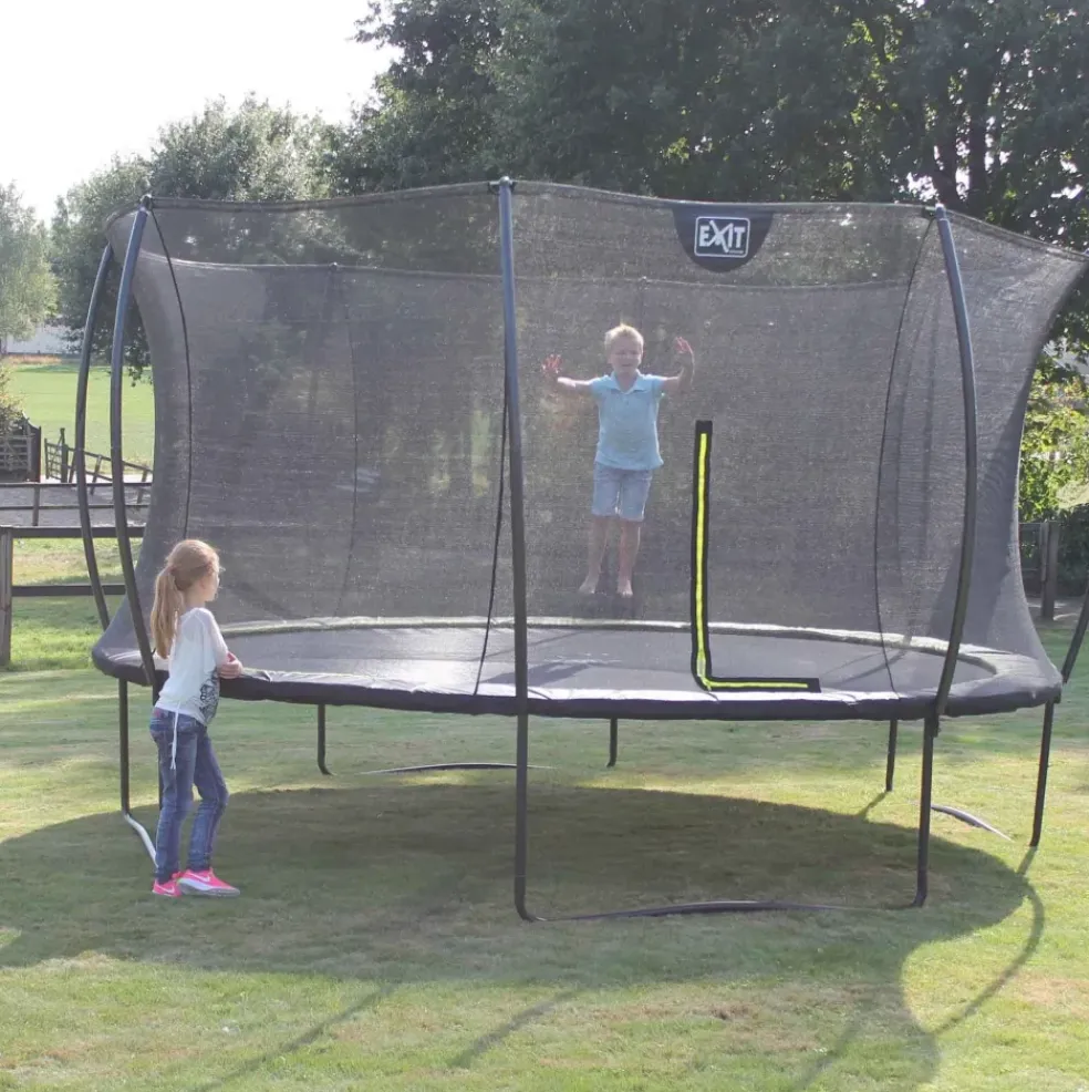 Trampoline sur pieds 153x214cm noir et filet de sécurité Sihouette EXIT