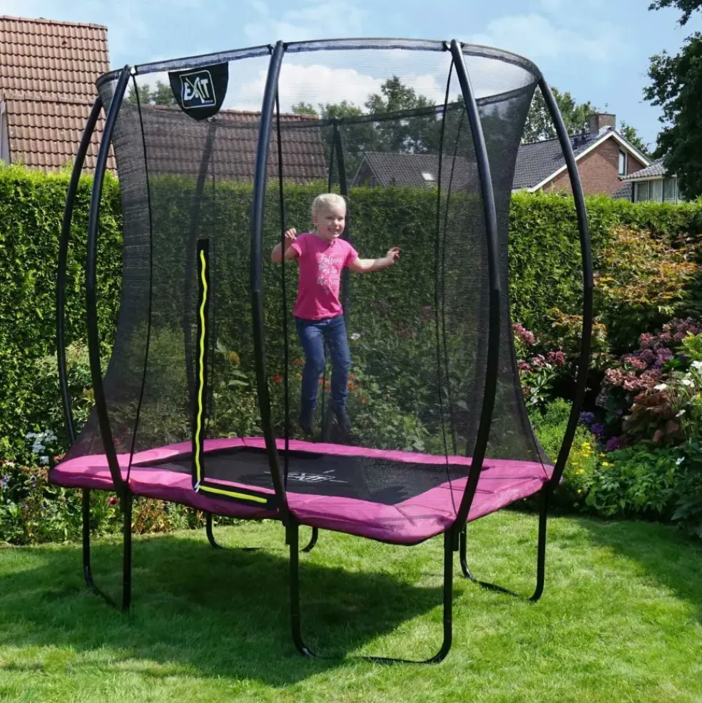 Trampoline sur pieds 214x305cm noir et filet de sécurité Sihouette EXIT