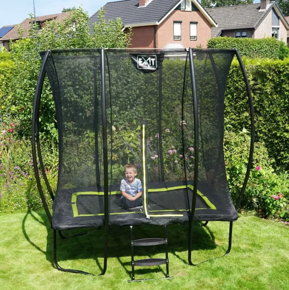 Trampoline sur pieds 214x305cm noir et filet de sécurité Sihouette EXIT