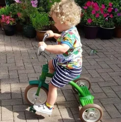 Tricycle rétro en métal vert - Italtrike