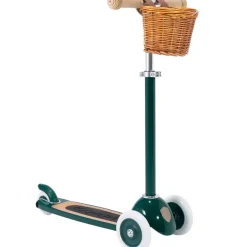 Trottinette 3 roues avec panier verte pour enfant Banwood